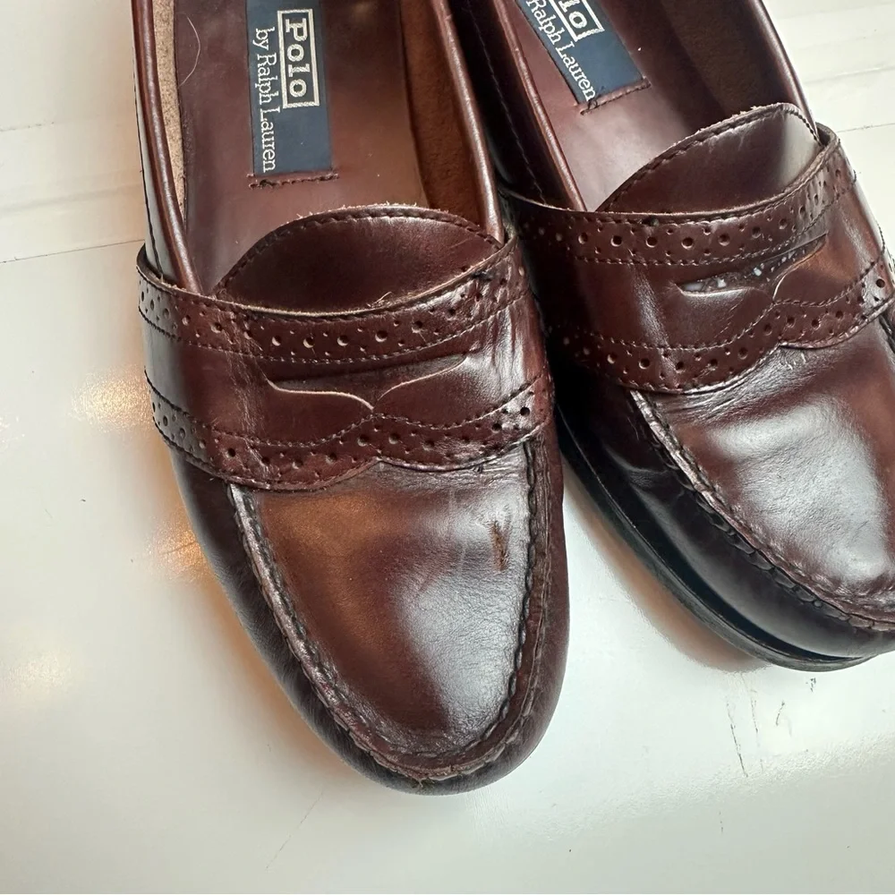 Dark Academia Penny Loafers | Polo Ralph Lauren Heritage Leather Slip Ons